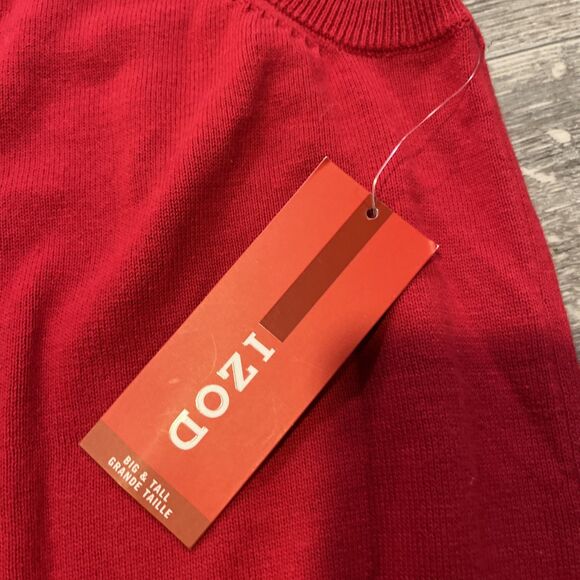 IZOD Men's Sweater Vest Red Golf Vest Fall Winter Size XLT - Picture 5 of 9